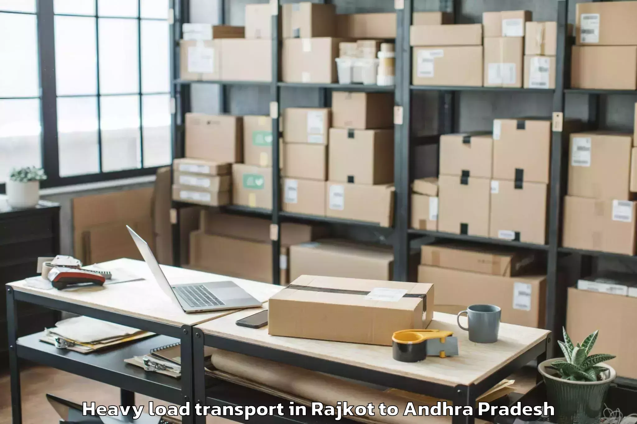 Professional Rajkot to Abhilashi University Guntur Heavy Load Transport